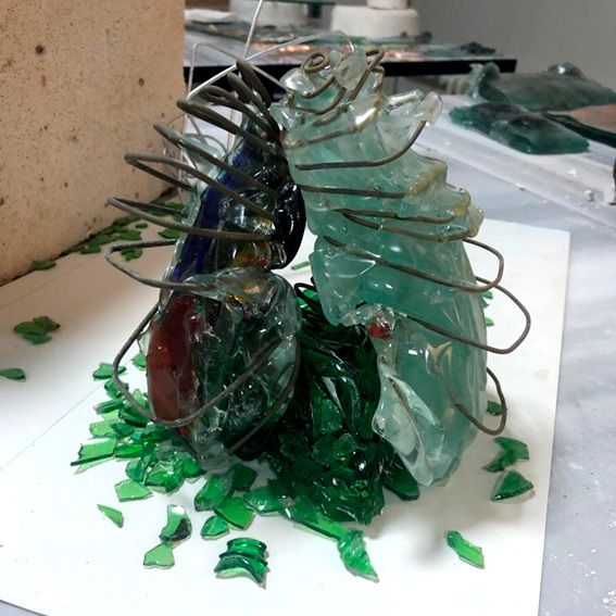 Taller-vidrio-y-metal-1 Escultura vidrio y metal