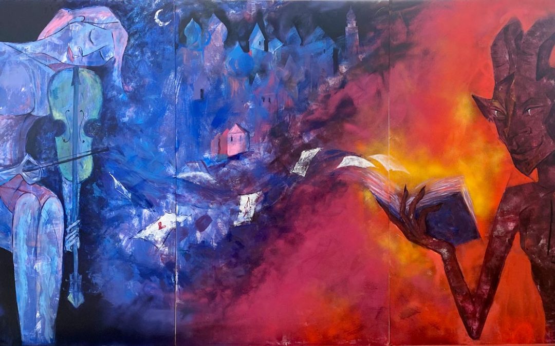Mural para el concierto "La historia del soldado hoy"
