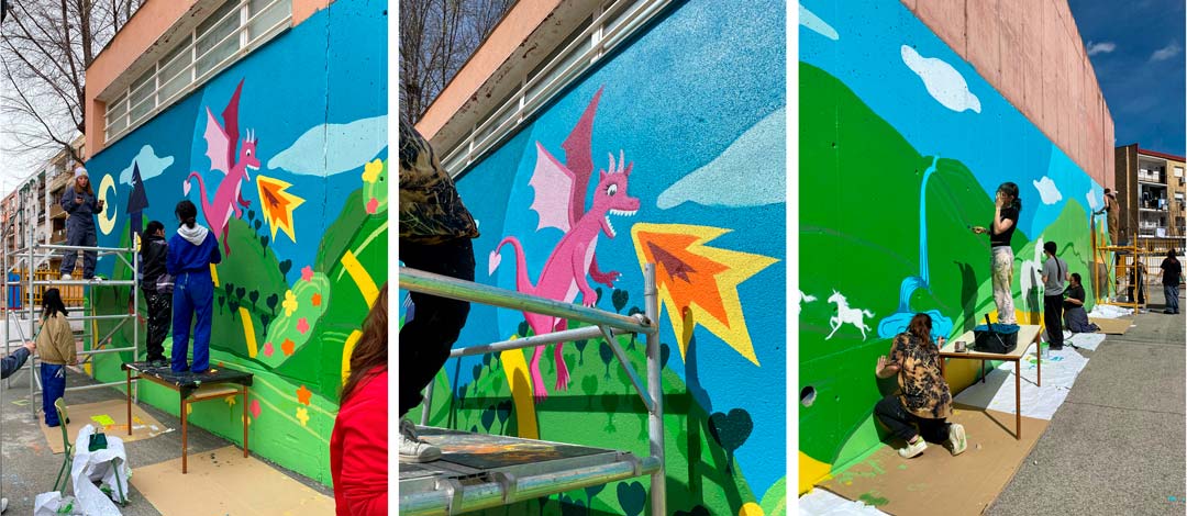 Pintura Mural CEIP Rosa Luxemburgo Parla